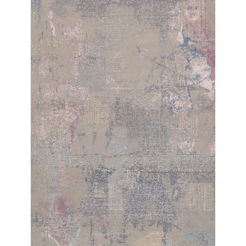 Hand Woven Cotton and Wool Abstract Area Rug