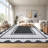 Modern Neutral Non Slip Washable Rugs, Contemporary Border Print Pattern Foldable Soft Carpet, Low Pile Floor Mat-68956392
