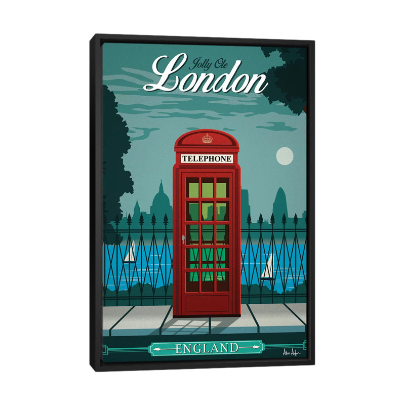Londres - sans cadre, impression, H 60 po x l 40 po x P 1,5 po, Toile encadrée noire