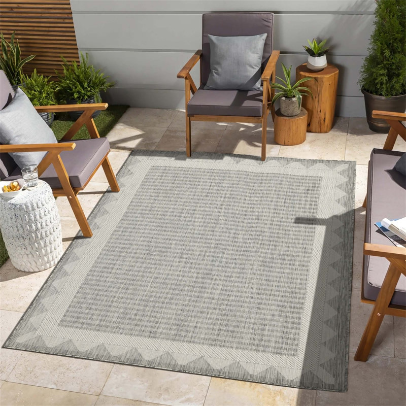Tapis intérieur / extérieur argent Sunshine, Rectangle 7 pi 10 po x 10 pi 3 po