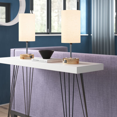 Avala Wood USB Table Lamp