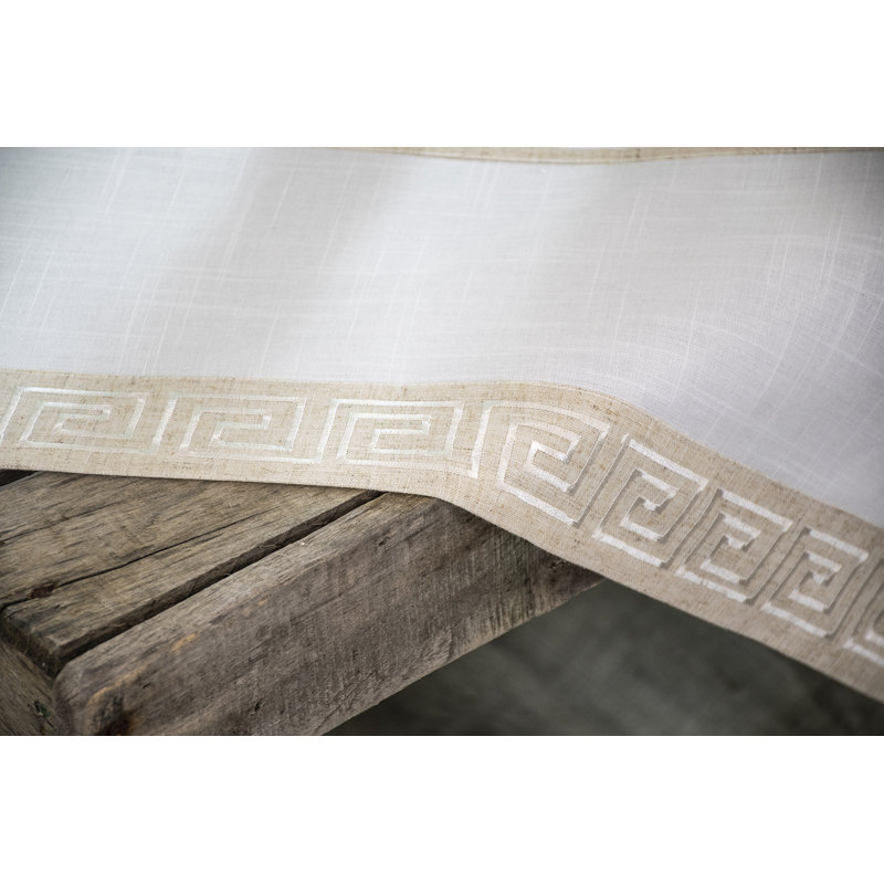Greek Key Table Topper 34 Inch Square