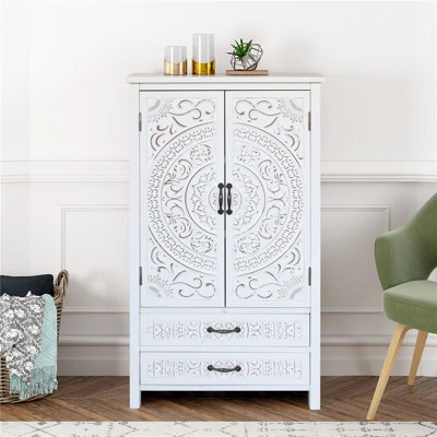27 Inch Accent Tall Tower Storage Cabinet Rustic Wood Sideboard Pantry Versatile Buffet With Storage