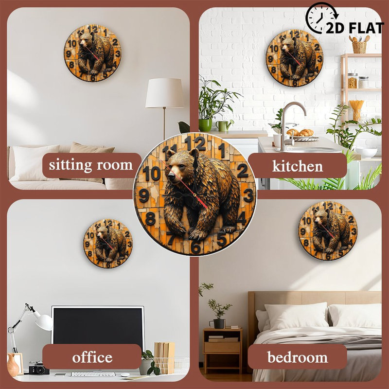 Horloge murale ours