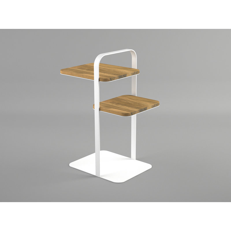 Schatz Side Table with Storage, White