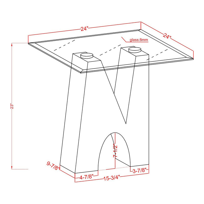 Glass Top End Table