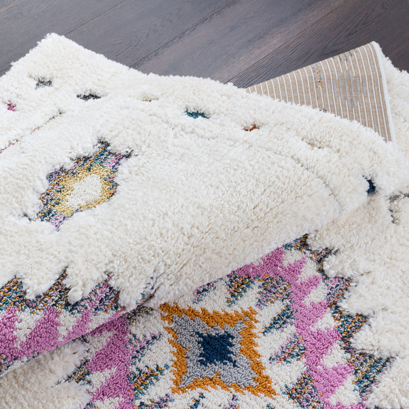 Tapis ivoire à motif géométrique Barden, Rectangle 7 pi 11 po x 10 pi 10 po