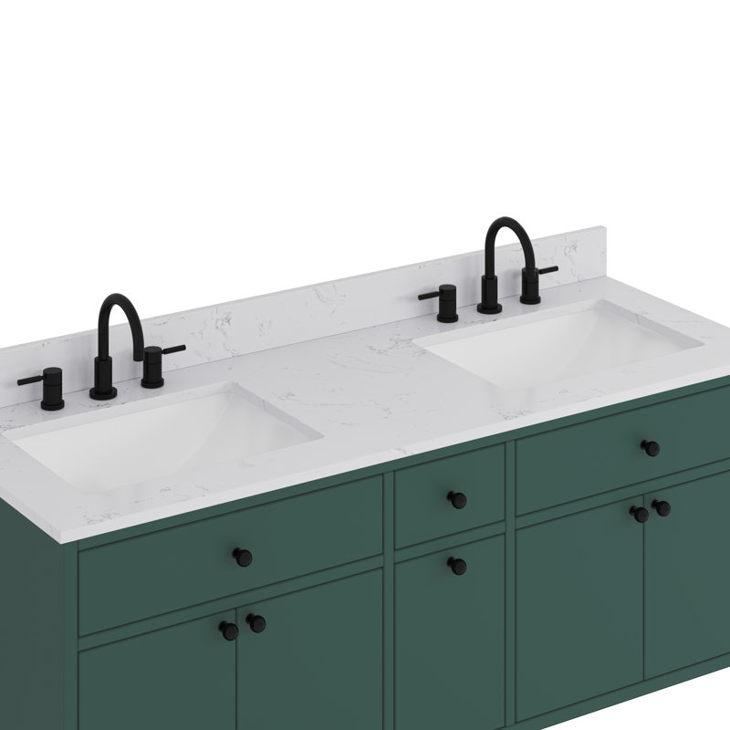 Avanity Paisley 60 in. Vanity Combo in Everglade Green finish with Cala White Engineered Top, Green