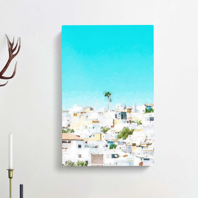 Rooftops In Montecorto Spain In Abstract - Wrapped Canvas Print