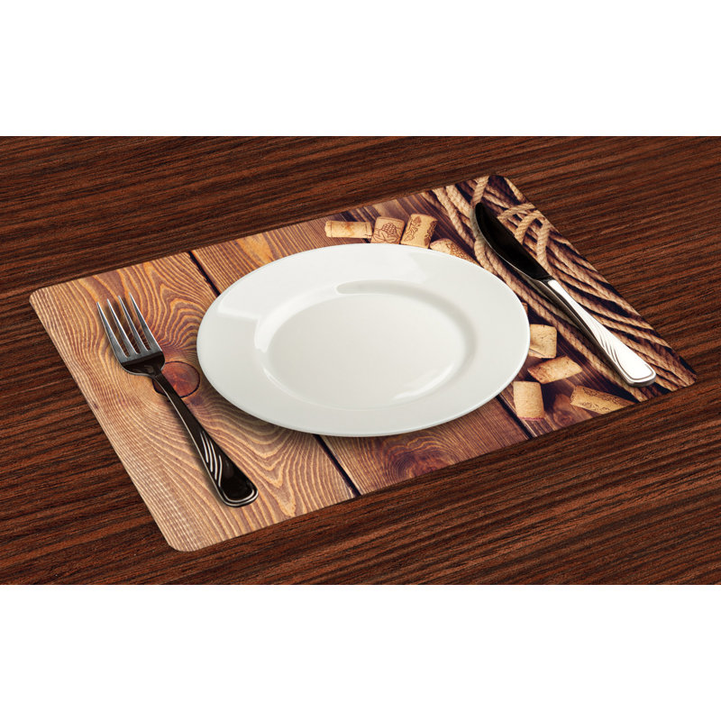 Ashvina Winery Wooden Table Wine Corks Placemat