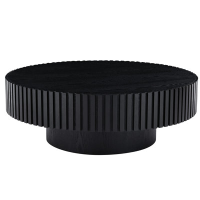 31.77 Inch Black Modern Round Coffee Table, Support For Apartment's Living Room 31.77'' Matt Multi - Functional Display