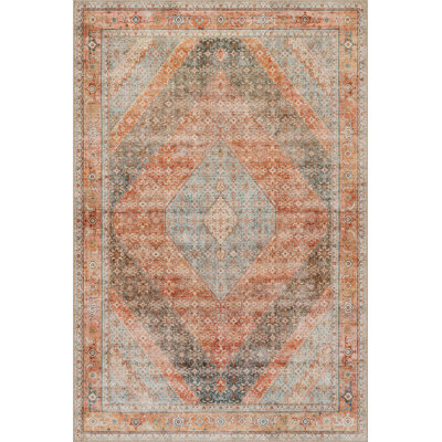 Junali Medallion Washable Area Rug