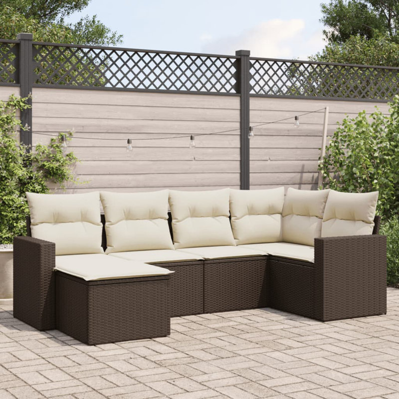 Ensemble de canapé de jardin en rotin PE 6 pièces Vidaxl