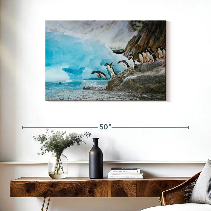 Brampt Diving Penguins, 24" H x 36" W