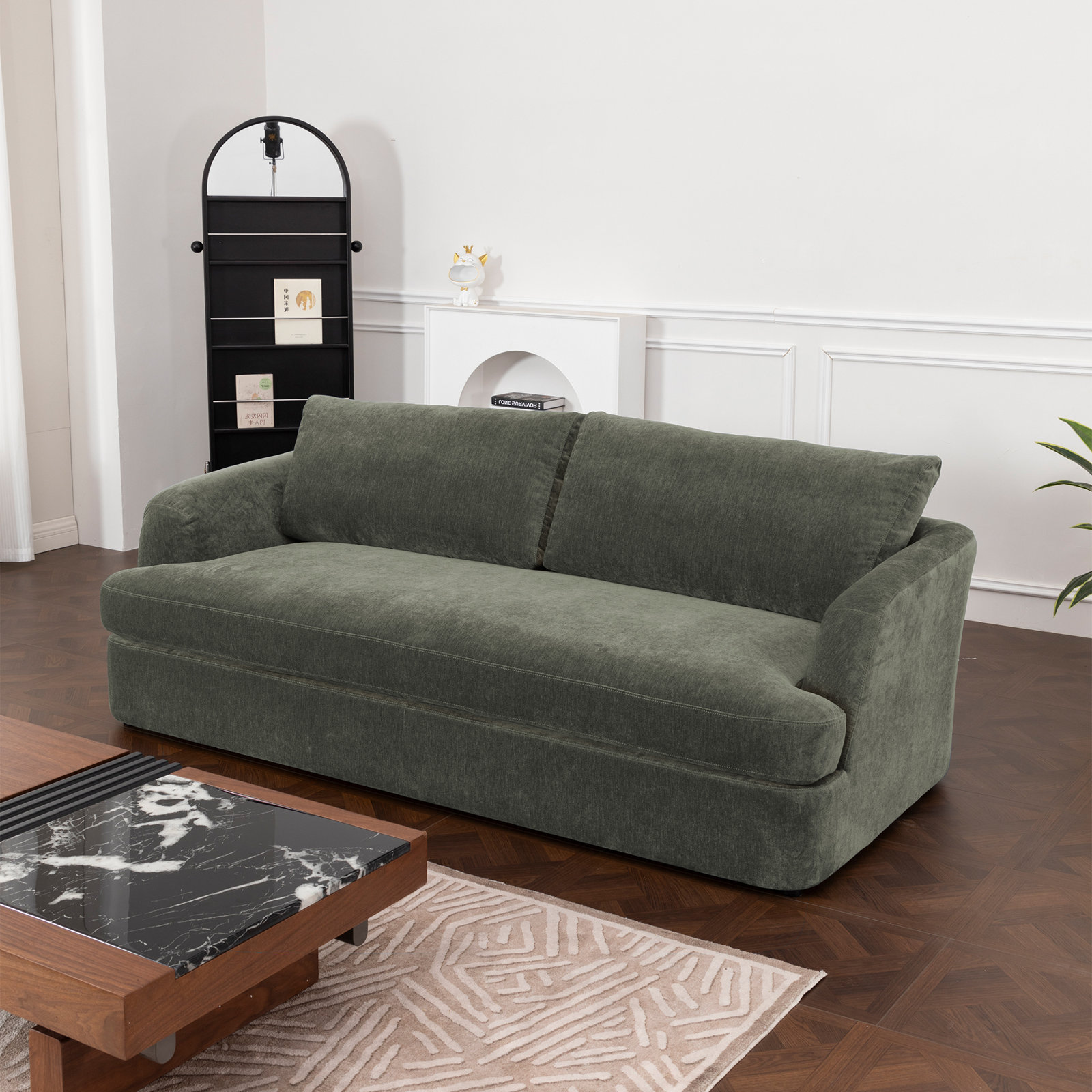 Alameda 86" Velvet Sofa, Juniper Velvet