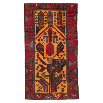 Teimani Orange Rug 3'3" x 6'1"