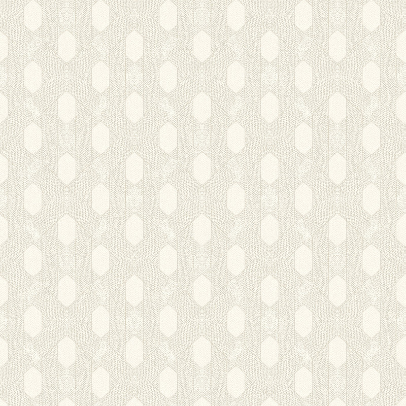 Absolutely Chic Art Deco Style Geometric Motif 33' L x 21" W Wallpaper Roll, Gray/Cream