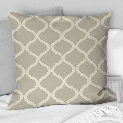 Coussin décoratif ivoire Quatrefoil Wonders III - Mid-Century