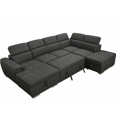 Marqez Upholstered L-Shaped Sectional Reversible