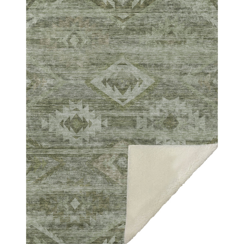 Jeté Sherpa ASB837 Southwest Addison, Olive Geometric