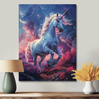 Pink Blue Summer Dance Unicorns II - Unicorns Wall Decor