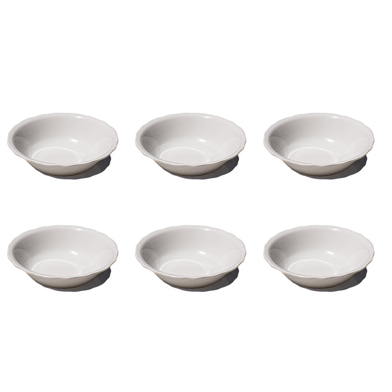 Bol bas en mélamine Scallop NewWave - crème - 7,9 po - ensemble de 6