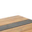 Table de salle à manger avec structure thermolaquée et plateau en bois, hauteur de 29,5 po, profondeur de 69 po, largeur de 35 lattes, couleur principale élégante, 62,78 lb, panneau noir simple, à déchirer