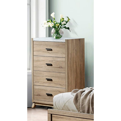 Transitional Chest With Faux Marble Top For Home
