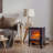 17 Inch Freestanding Electric Fireplace Stove Heater With 3D Flame Effect
