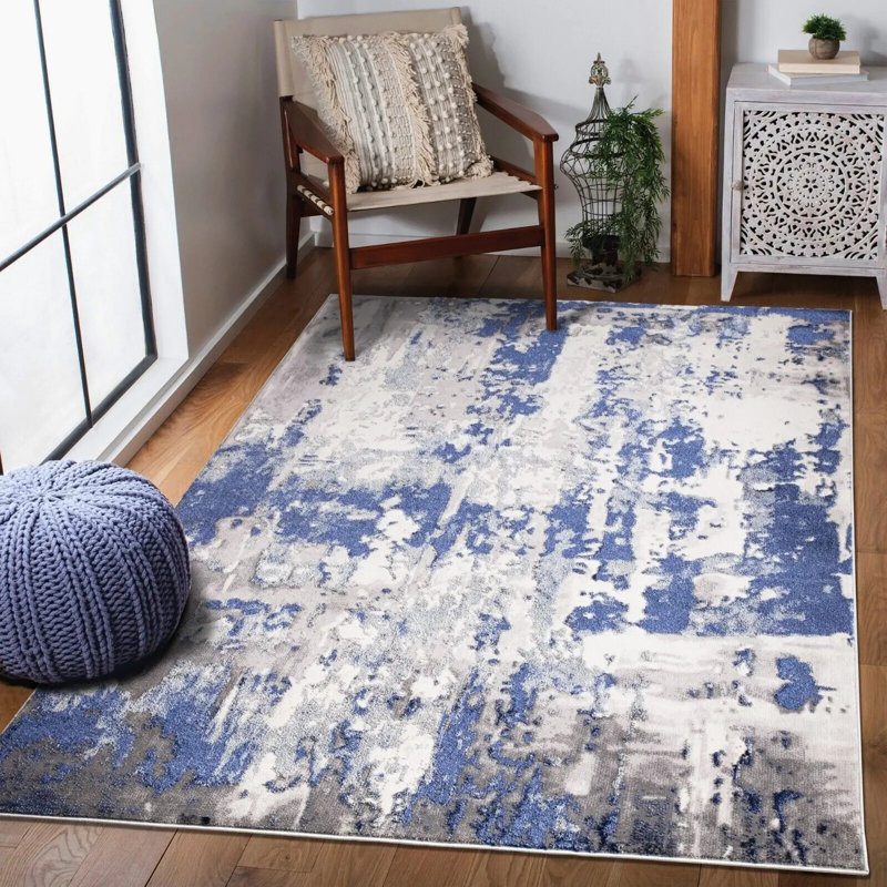 Abstract Area Rug, Rectangle 5' x 9'2"
