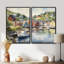 Petite ville portuaire de la Norvège III - Impressions d'art traditionnelles sur toile 2 pièces-973462352-973462355-973462366