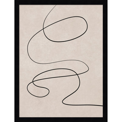 Black Line and Textured Beige Print
