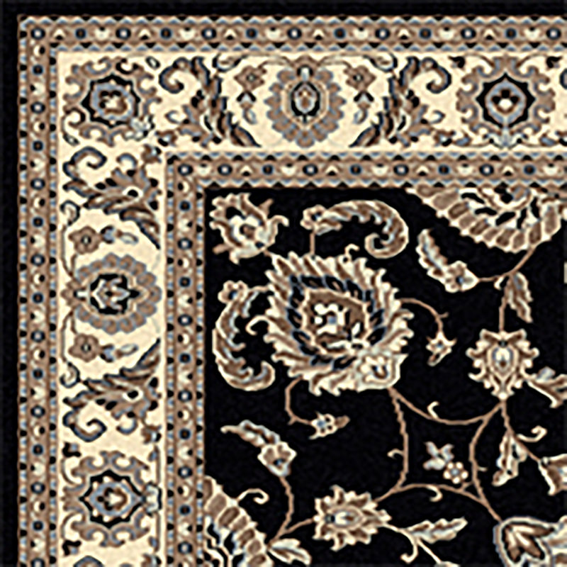 Weiser Black Traditional Oriental Area Rug, Rectangle 5'5" x 7'7"