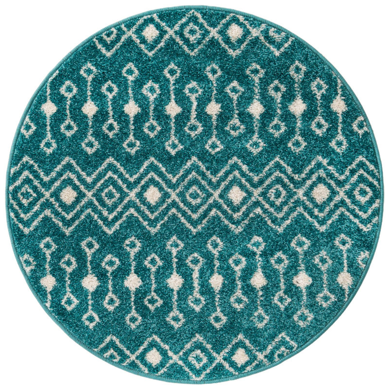 Geometric Indoor Rug, Round 3'3"
