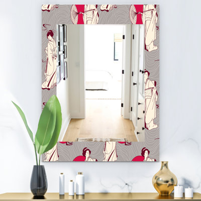 Miroir de salle de bain/meuble-lavabo geisha japonais traditionnel