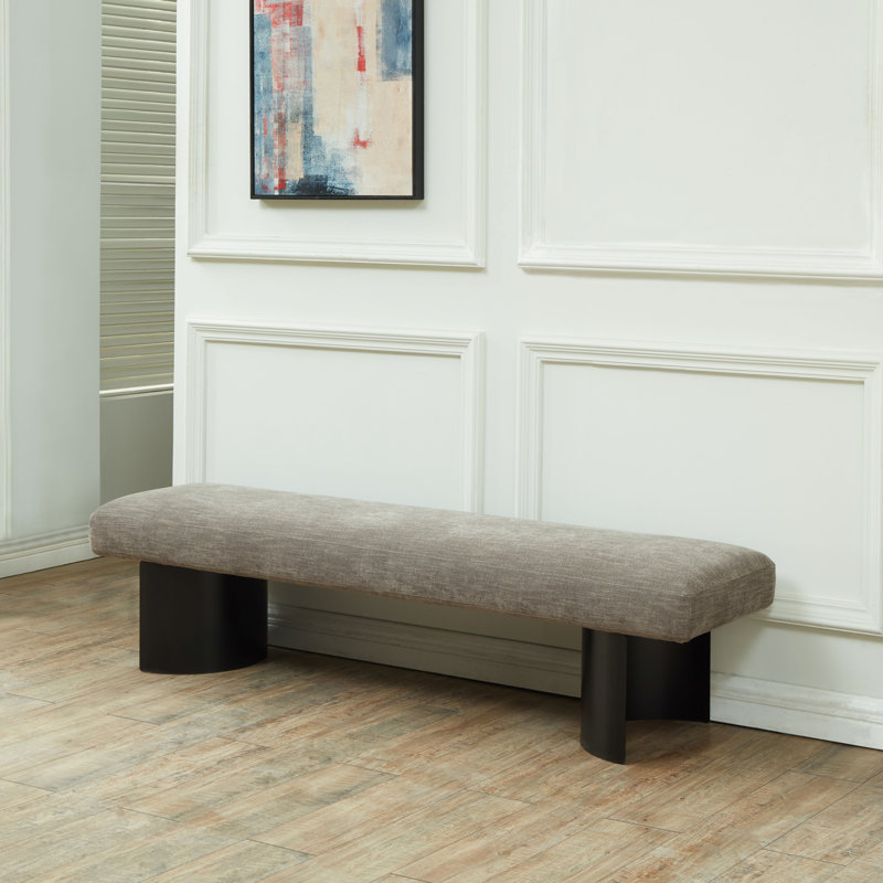 Banc en métal Axelle, Lin brun