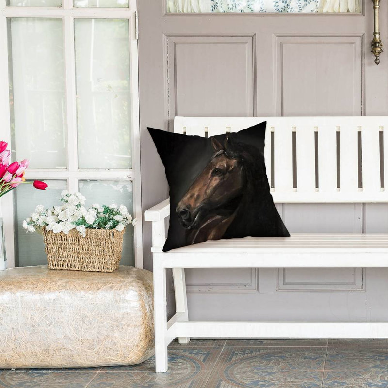 Spirit the horse - 18"x18" Outdoors Throw pillow - Spun poly - Print on demand