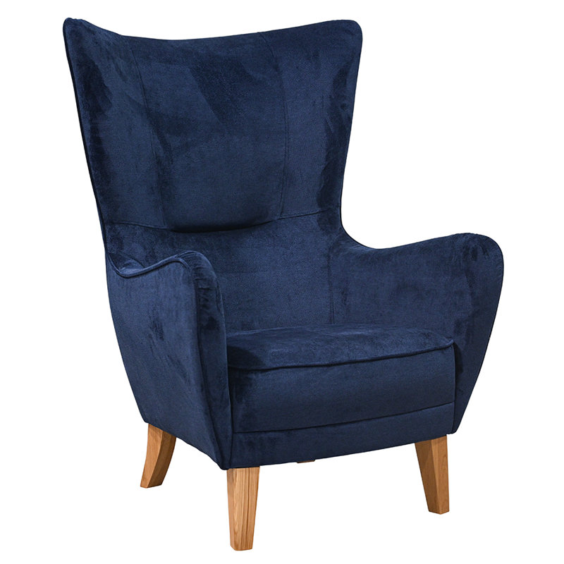 Romeo Upholstered Accent Chair, Navy Polyester Blend
