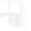 Lit mezzanine simple avec échelle, tablettes et bureau, blanc