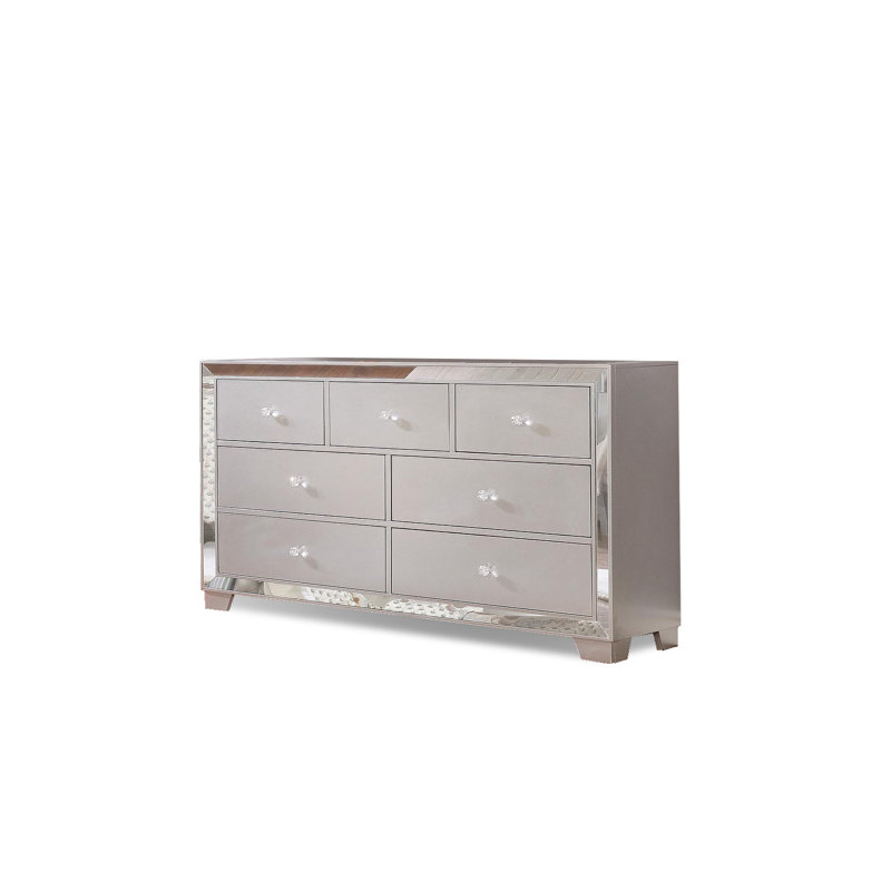 Commode 7 tiroirs Fazeley, Argent argent