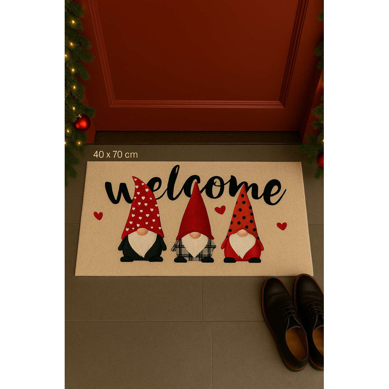 Paillasson en PVC durable pour Noël, 15,7 po x 27,6 po | Matériau 100% PVC, antidérapant | Conception festive des Fêtes, parfaite pour une utilisation intérieure et extérieure, facile à nettoyer, ajoute de la joie à votre entrée de maison