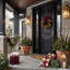 Festive Burgundy And Gold Holiday Wreath
