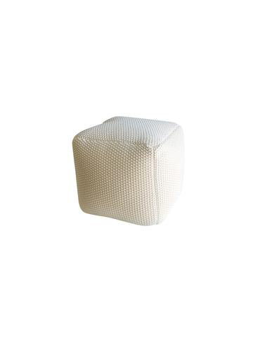 Ellett Upholstered Pouf, White