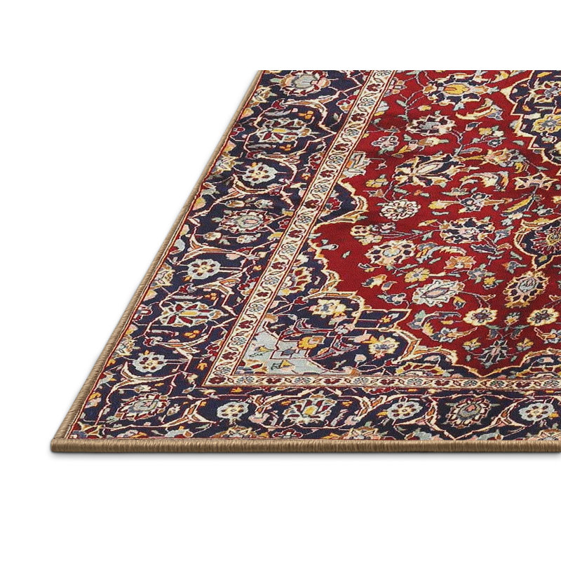 Tapis traditionnel rouge / noir Yusuke, Rectangle 2 pi x 3 pi