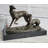 Pj Mene Two Greyhounds Dogs Playing'Argente And Dore Bronze Statue Sculpture