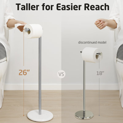 KES Bathroom Toilet Paper Roll Holder Stand Marble 26''H Freestanding Toilet Paper Holder SUS304 Stainless Steel