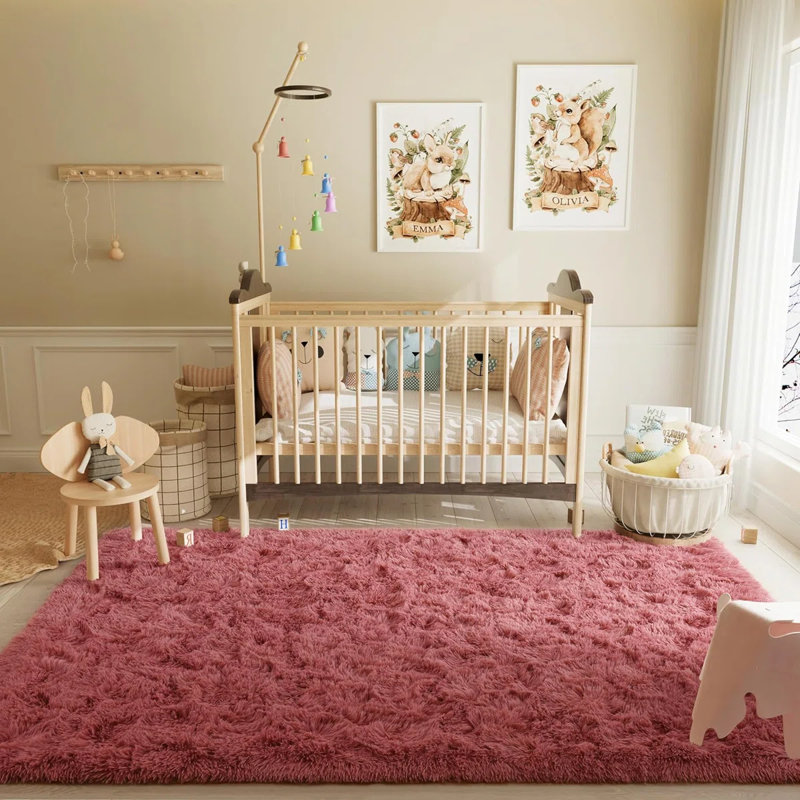 Solid Colour Shag Area Rug, Rectangle 122 x 183 cm