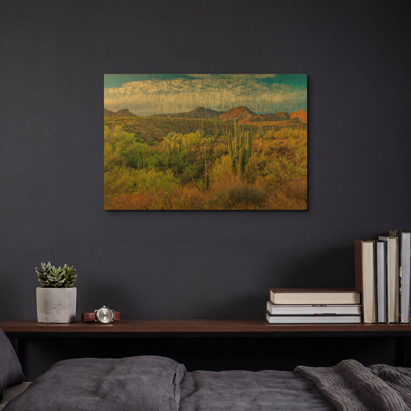 «Jewel Evening» par John Gavrilis, art mural en métal doré, 16 po x 12 po, 16"x12"