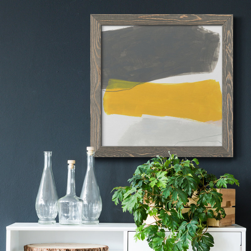 Tilt II - Toile encadrée de qualité supérieure - prête à être accrochée, H 35,5 po x l 35,5 po x P 1,5 po, Encadré gris