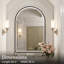 Miroir de salle de bain à DEL avec lumières, miroir de salle de bain arqué avec antibuée, température de 3 couleurs, fonction de mémoire, à intensité variable-33203106-33203116